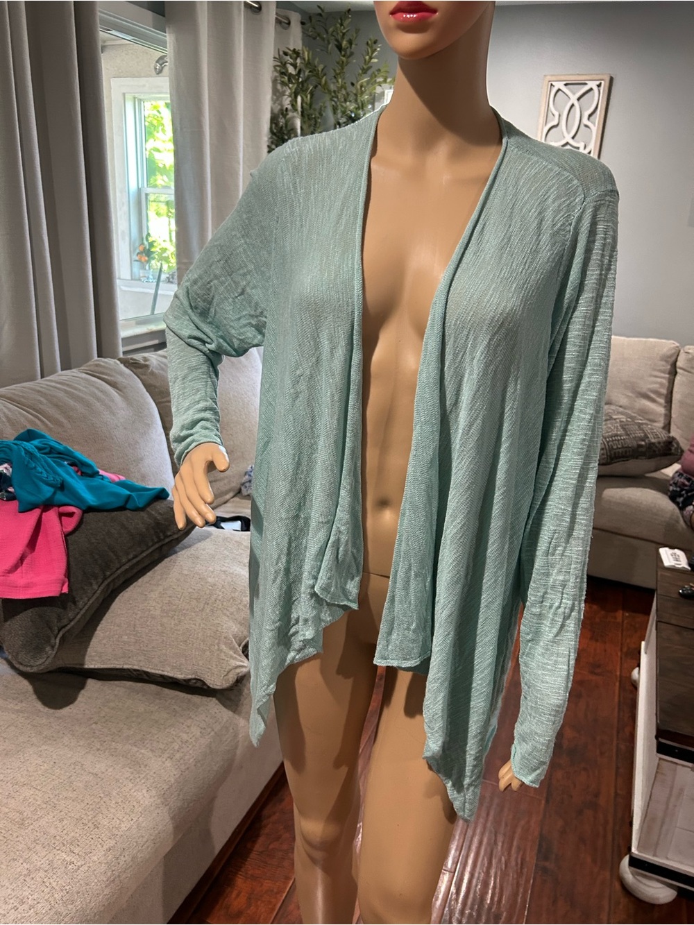 Torrid size 2 Light Mint Open-Front Women's Swim Cover-Up Cardigan